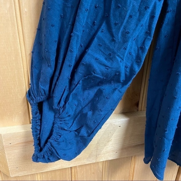 Max Studio Indigo Blue Boho Embroidered Peasant Flowy Blouse, XS - Picture 7 of 12